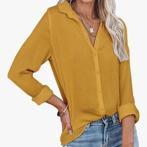 Women's Button-Down Shirt in Yellow.